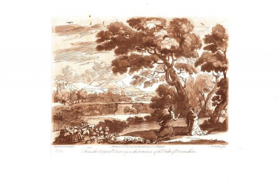 Гравюра Ричард Ирлом Лист 140. Ангел. Офорт, меццо-тинто. Англия, Лондон, 1776 год