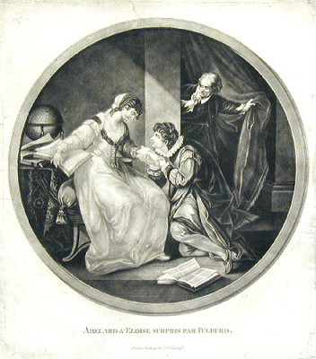 Abelard &amp; Eloise Supris par Fulburd. Гравюра (конец XVIII века), Германия
