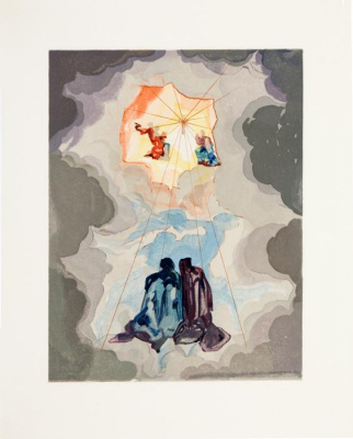 Восторг Данте. Сальвадор Дали. Серия "Божественная комедия". Цветная гравюра, 1964 год