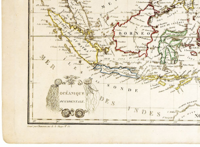 Географическая карта Карта Океании. Франция 1812 год
