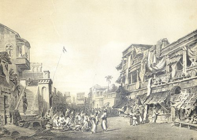 Rue de Clieves, a Calcutta. Литография (вторая половина ХIХ века), Западная Европа