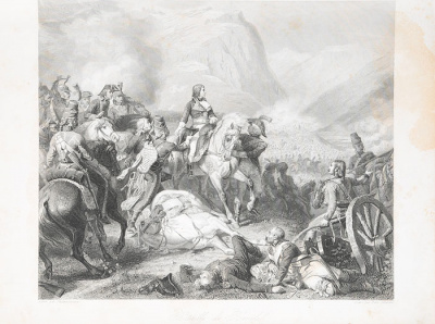 "Bataille de Rivoli". Феликс Филиппоте. Офорт. Франция, середина XIX века