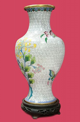 Ваза цветочная на подставке (Клуазоне - Китай, 30-е годы XX века)