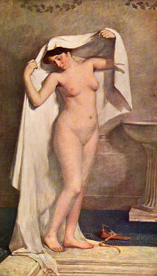 После ванны. Репродукция картины Андрэ Роберти. Франция, 1903 год