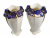 Гарнитур каминный Luneville в стиле модерн. 3 вазы. Фаянс, роспись, позолота. Франция, 1890-1900 гг.