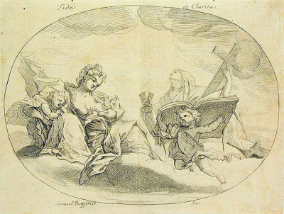 Доверие и Согласие. Гравюра (вторая половина XVII века), Германия