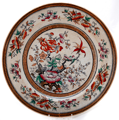 Тарелка "Шанхай". Фаянс, деколь, перламутровая глазуровка. T.Till&Son, Великобритания, конец XIX века