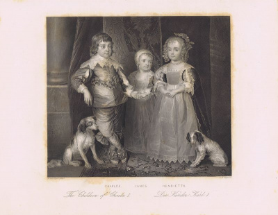 Дети короля Карла I. Офорт. Германия, Дрезден и Лейпциг, 1850-е