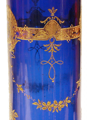 Ваза (Кобальтовое стекло, позолота - Западная Европа, начало ХХ века)