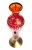 Murano! Ваза для цветов "Нимфы". Рубиновое муранское стекло, золочение, цветные эмали, ручная работа. Высота 27 см. Murano, Италия (Венеция), 1940-е гг