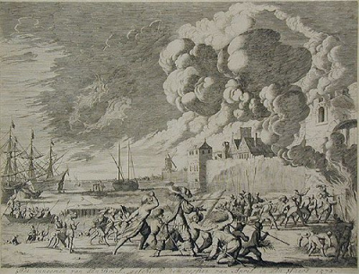Батальная сцена. Гравюра (XVII век), Голландия