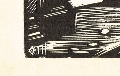 Атланты. Олег Алексеевич Почтенный (1927–1997). Линогравюра. СССР, 1970-1980 гг