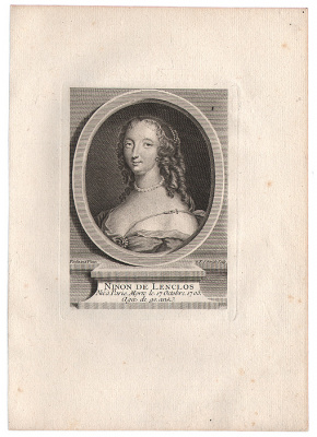 Нинон де Ланкло. Гравюра (XVIII век), Западная Европа