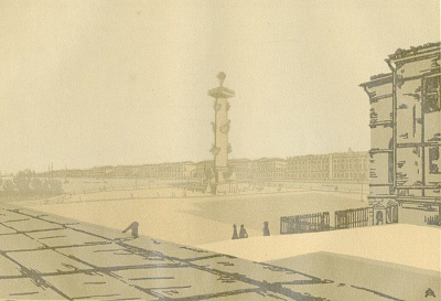 Перспектива Невы. Ксилография, 1907 год