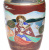 Satsuma! Ваза интерьерная "Цветы лотоса". Фаянс, ручная роспись в стиле "мориаж", рельеф, цветные эмали, золочение. Высота 25 см. Satsuma, Япония, первая половина ХХ века