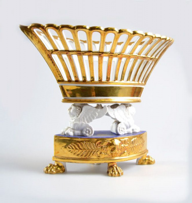 Ваза конфетница "Империя", Париж. Фарфор, позолота. Эпоха Империи, 19 век
