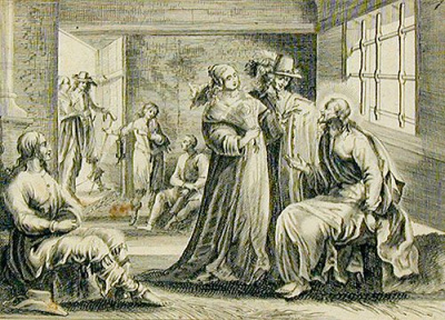 Помощь узникам. Гравюра (середина XVII века), Западная Европа