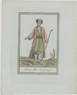Качинец. Смешанная техника, ручная раскраска. Франция, Париж, 1796 год