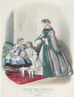 Мода. Гравюра. Франция, 1863 год