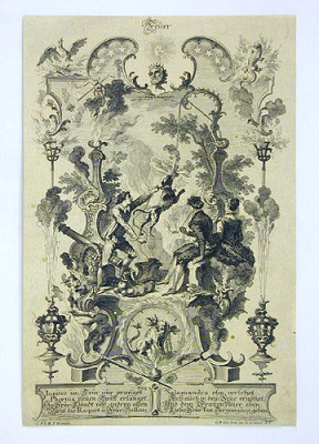 Огонь. Гравюра (середина XVIII века), Германия