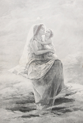 Богоматерь с младенцем (литография, начало XX века), Германия