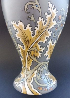 Ваза амфора Villeroy & Boch "Югендстиль". Керамика, роспись, ручная работа. Германия, Villeroy Boch Mettlach, около 1900 года