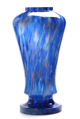 Ваза интерьерная, богемское стекло голубого цвета, ручная работа. Богемия (Bohemia), Ruckl, 1920-е гг.