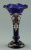 Богемское стекло 19 века! Ваза "Кобальт". Кобальтовое стекло, роспись, позолота. Богемия, 1860 год