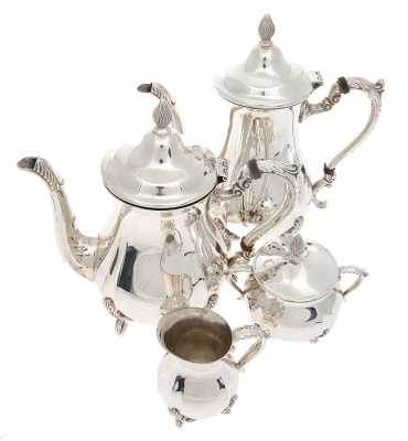 Чайно-кофейный набор из 4-х предметов. Металл, серебрение. Западная Европа, 1920-е гг.