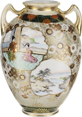 Ваза интерьерная. Фарфор, ручная роспись, золочение. Noritake. Япония, начало ХХ века