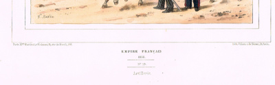 Цветная литография "Рода войск французской армии. Линейные войска. Артиллерия". Франция, вторая половина XIX века