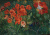 Картина "Красные цветы". Холст, масло. Россия, начало XX века