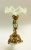 Ваза "Подсолнух". Латунь, позолота, чеканка, опаловое стекло. Австрия, около 1895 года