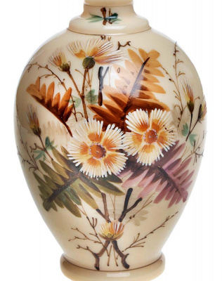 Bristol glass! Ваза "Осенние цветы" викторианской эпохи. Бристольское стекло, цветные эмали, ручная работа. Высота 25 см. Бристоль (Bristol), Великобритания, конец ХIХ века
