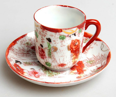 Кофейная пара "Азия". Фарфор, роспись. Япония, начало ХХ века