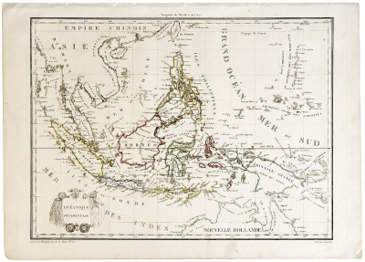 Географическая карта Карта Океании. Франция 1812 год
