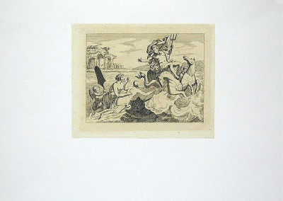 Нептун. Гравюра (конец XVII века), Италия(?)