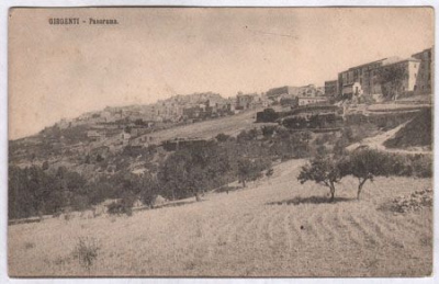 Панорама города Жирженти. Открытка