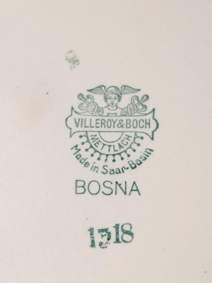 Ваза кувшин Villeroy & Boch Saar Bosna. Фаянс, деколь, позолота. Германия, Villeroy & Boch, около 1920 года