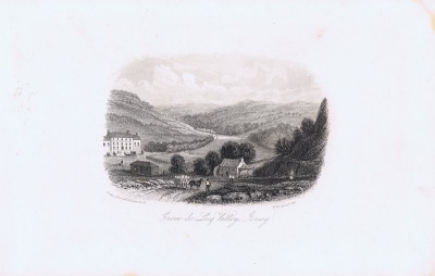 Гравюра Джон Харвуд Остров Джерси. Долина Греве-де-Лек. Офорт. Англия, Лондон, 1855 год